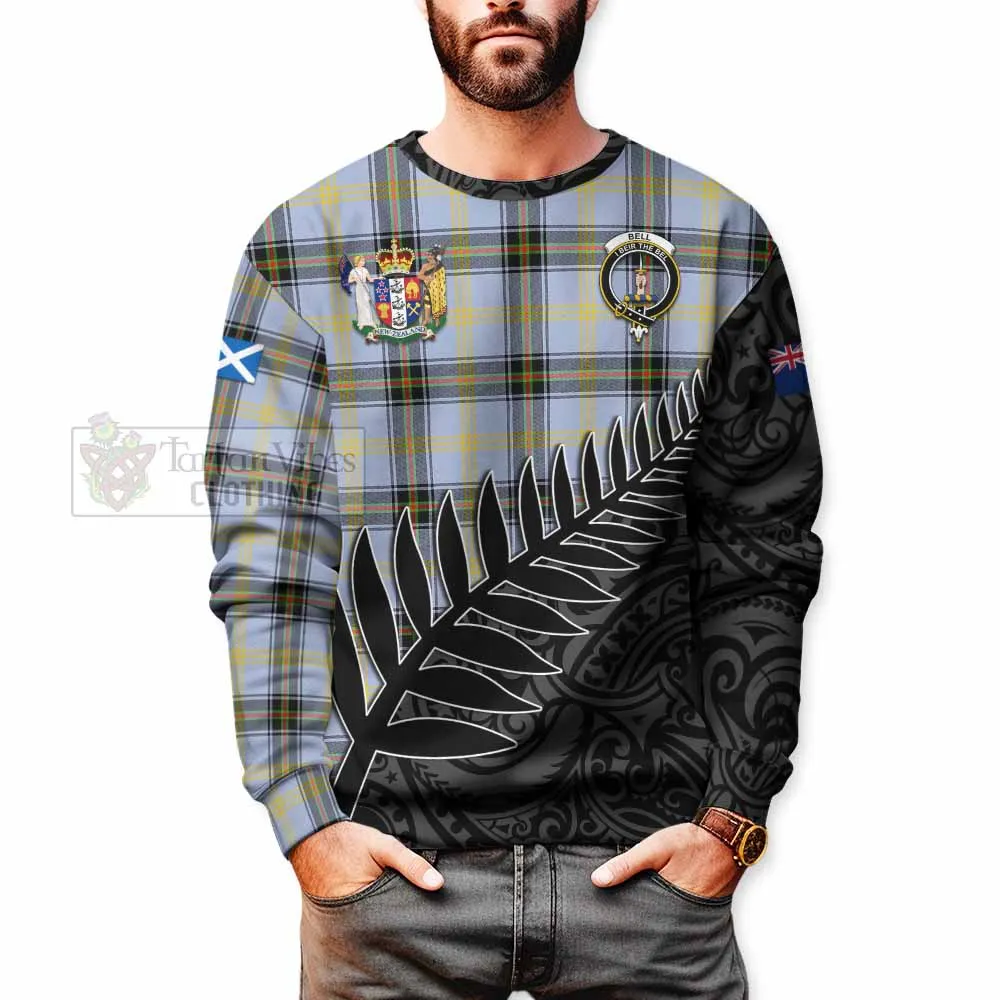 Bell Crest Tartan Sweatshirt with New Zealand Silver Fern Half Style