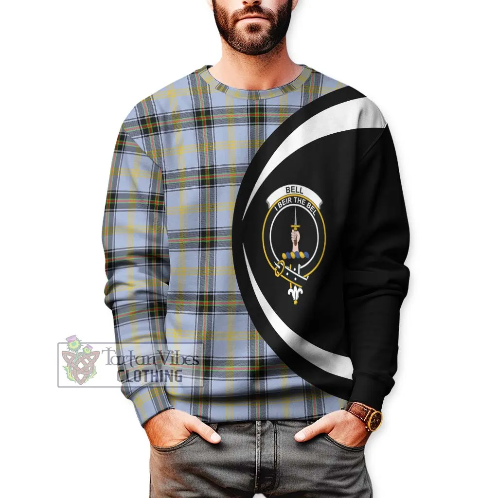 Bell of the Borders Tartan Sweatshirt with Family Crest Circle Style