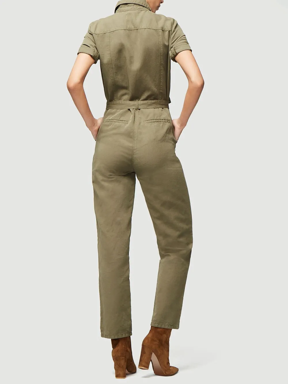 Belted Jumpsuit -- Army Green