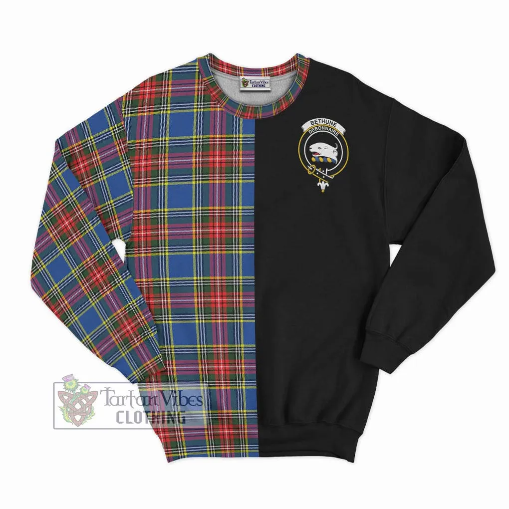 Bethune Tartan Sweatshirt with Family Crest and Half Of Me Style