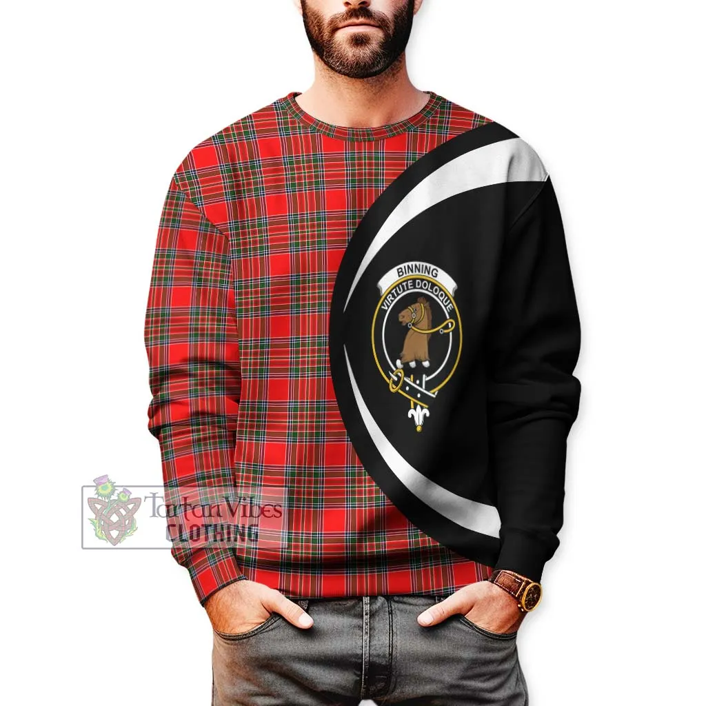 Binning Tartan Sweatshirt with Family Crest Circle Style