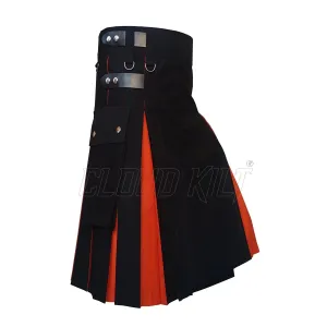 Black & Orange Box Plated Hybrid Utility Kilt