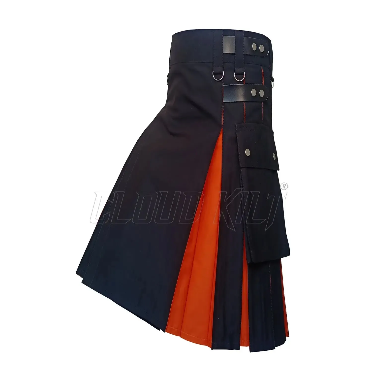 Black & Orange Box Plated Hybrid Utility Kilt