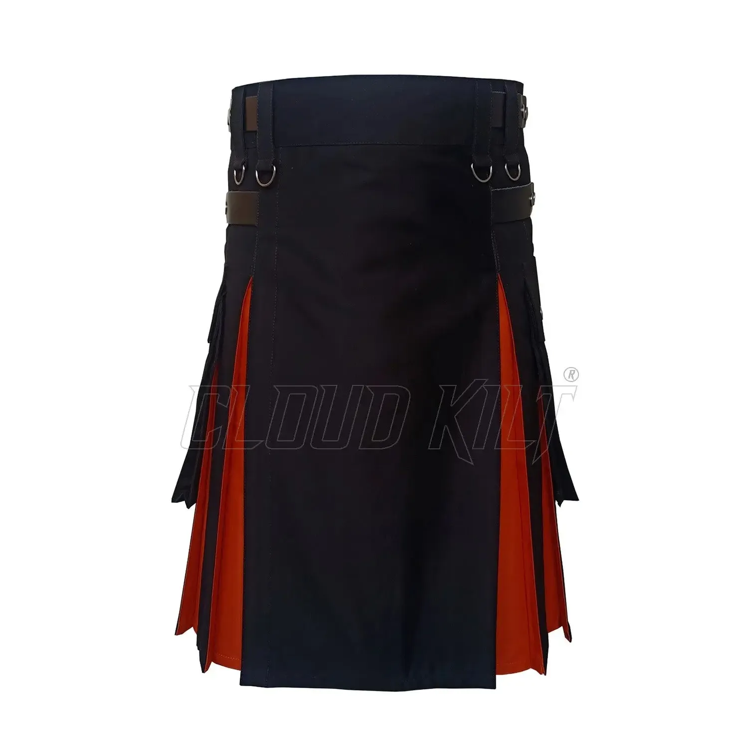 Black & Orange Box Plated Hybrid Utility Kilt