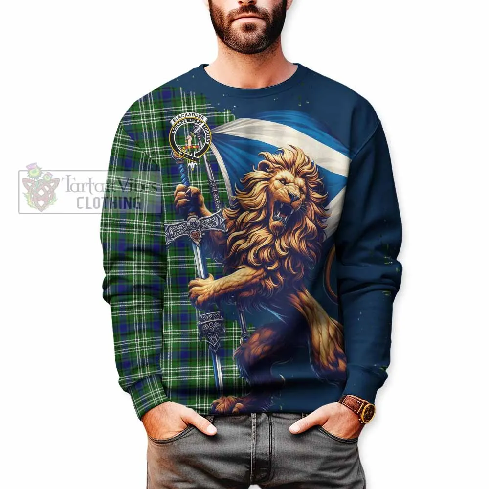 Blackadder Tartan Family Crest Sweatshirt with Scottish Majestic Lion