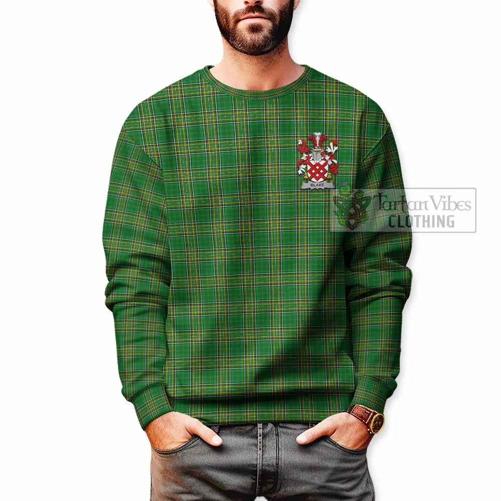 Blake Irish Clan Tartan Sweatshirt with Coat of Arms