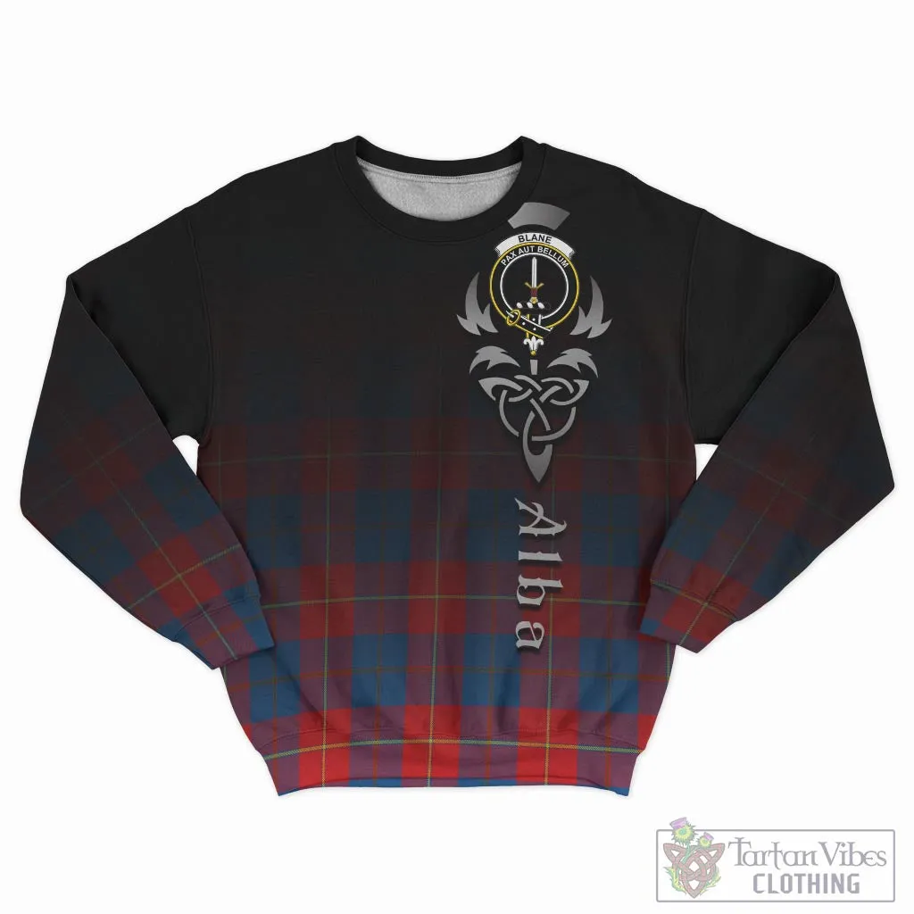 Blane Tartan Sweatshirt Featuring Alba Gu Brath Family Crest Celtic Inspired