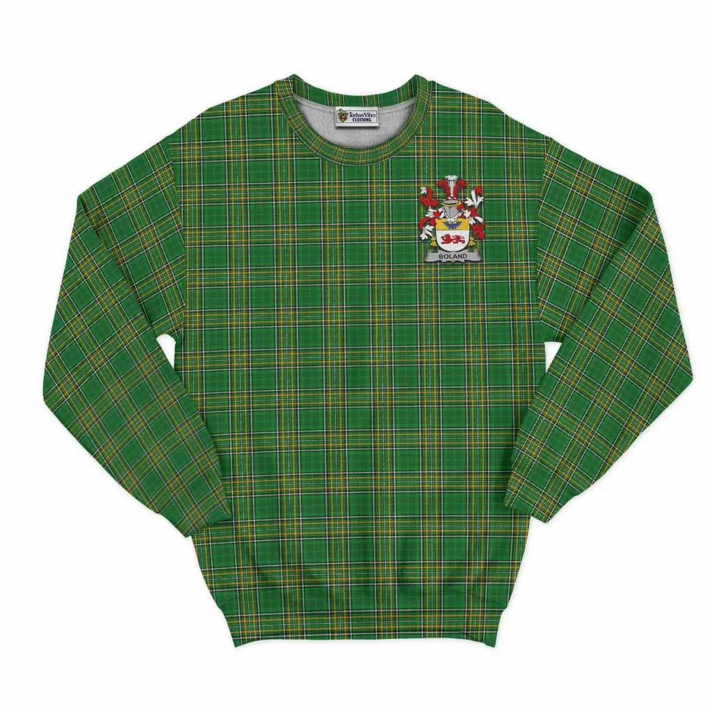 Boland Irish Clan Tartan Sweatshirt with Coat of Arms