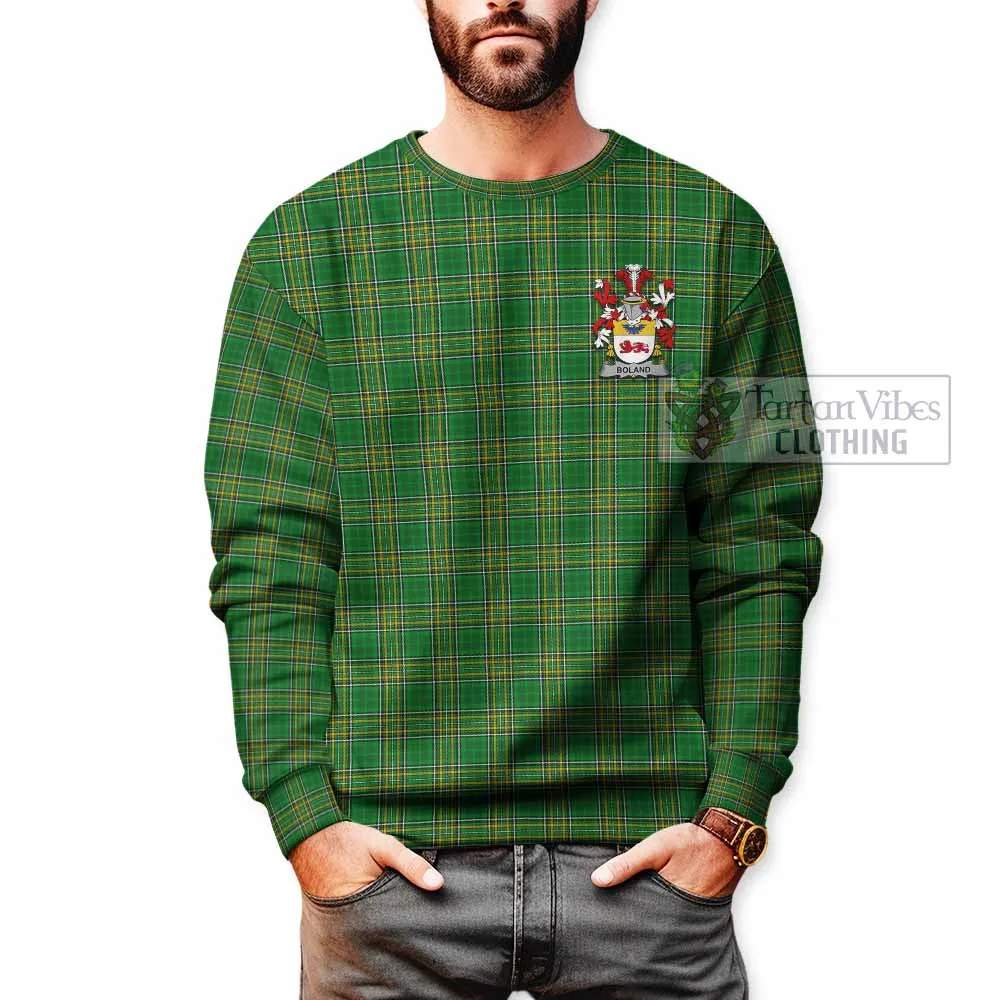 Boland Irish Clan Tartan Sweatshirt with Coat of Arms