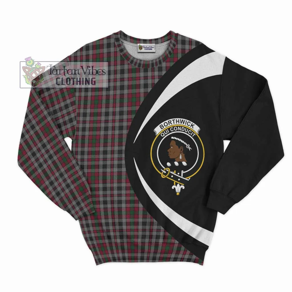 Borthwick Tartan Sweatshirt with Family Crest Circle Style