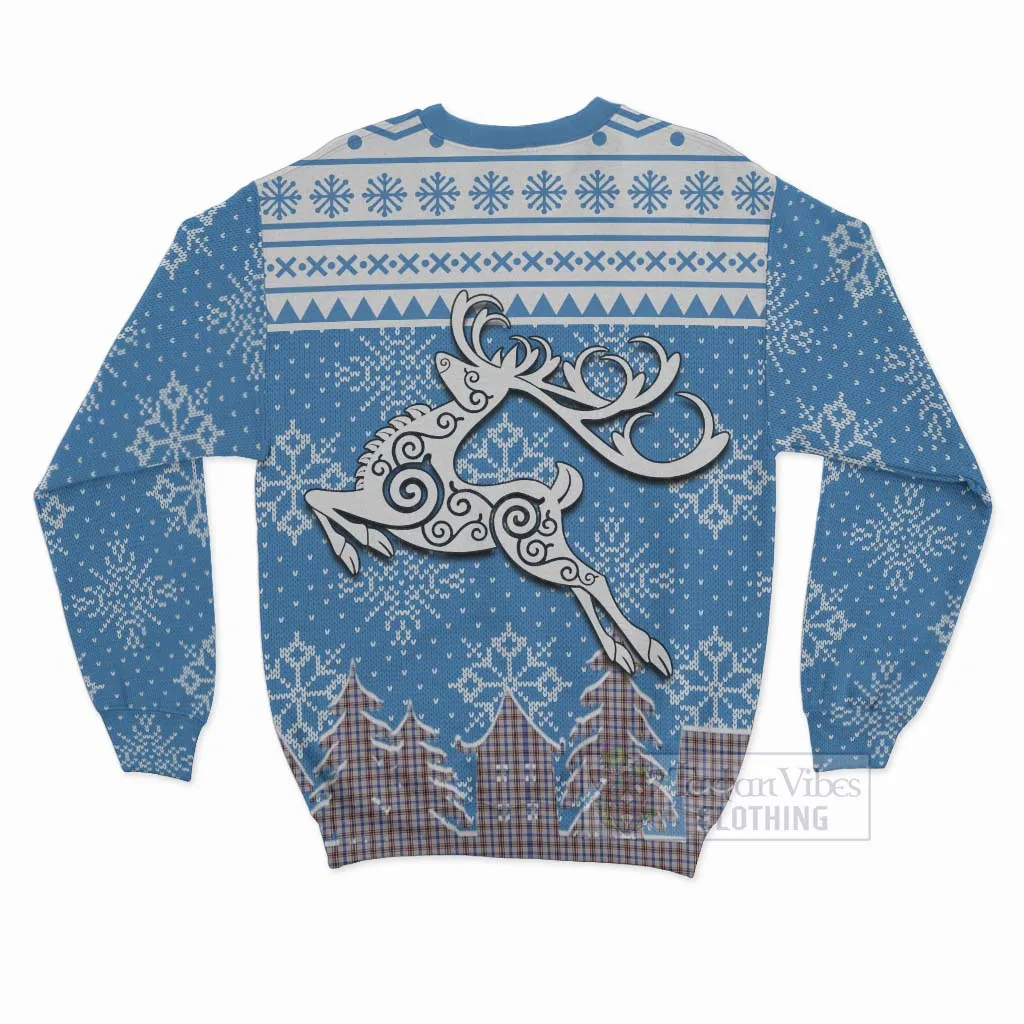 Boswell Clan Christmas Sweatshirt Celtic Reindeer Style