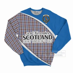 Boswell Family Crest Tartan Sweatshirt Celebrate Saint Andrew's Day in Style