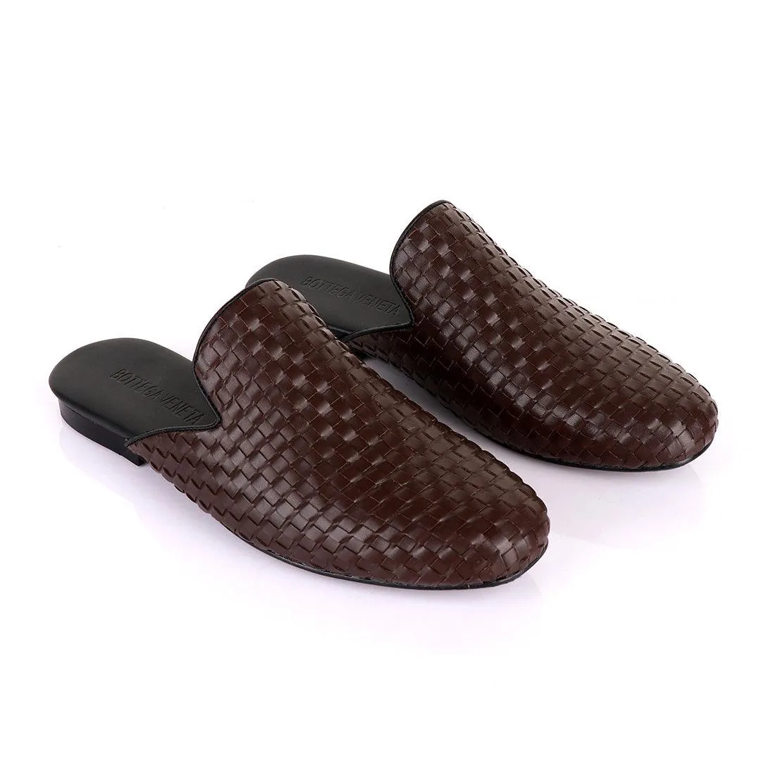 Bottega Veneta Vintage Brown wooven Leather Mole Half Shoe