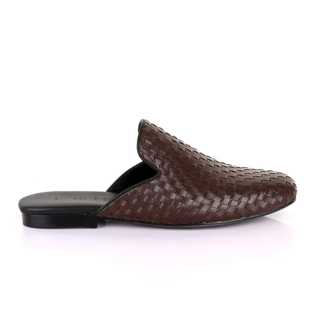 Bottega Veneta Vintage Brown wooven Leather Mole Half Shoe