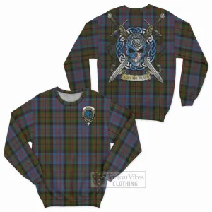 Bowie Tartan Sweatshirt with Family Crest Celtic Skull Style