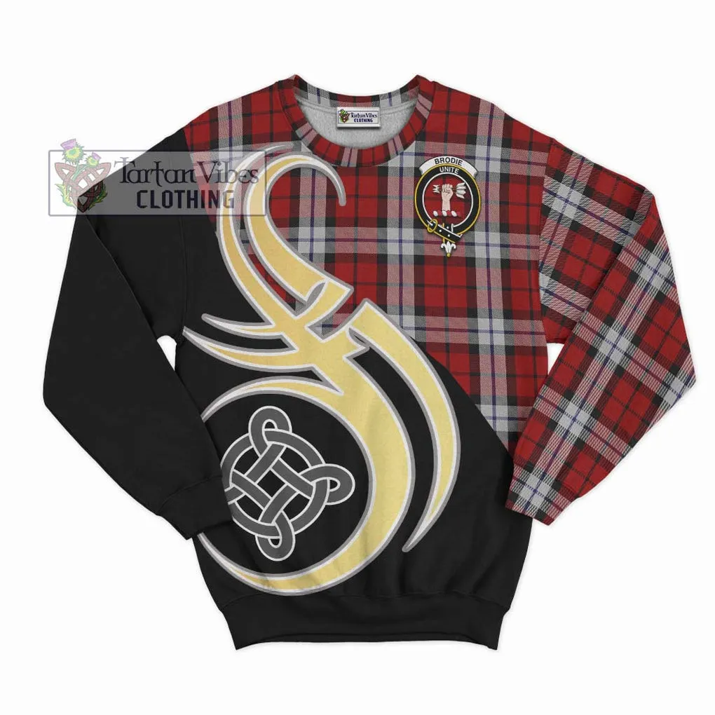 Brodie Dress Tartan Sweatshirt with Family Crest and Celtic Symbol Style