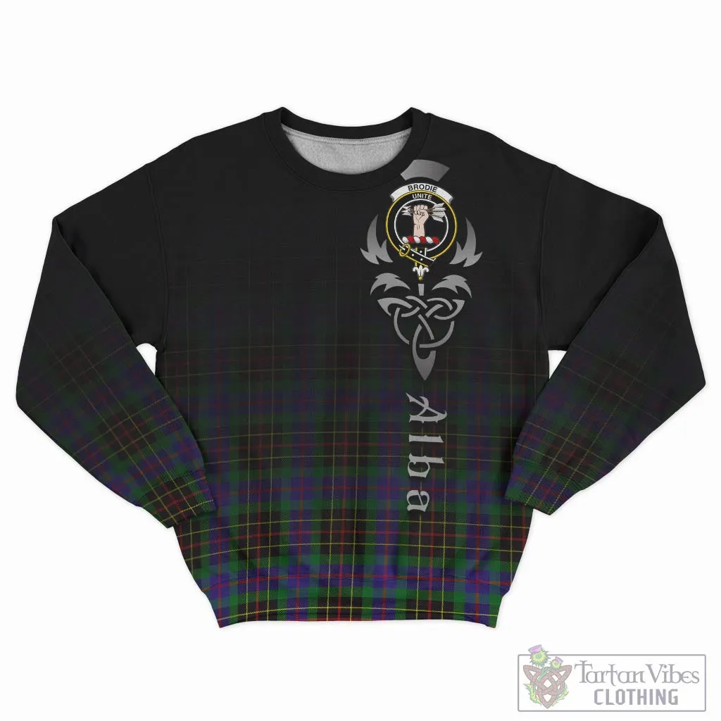 Brodie Hunting Modern Tartan Sweatshirt Featuring Alba Gu Brath Family Crest Celtic Inspired