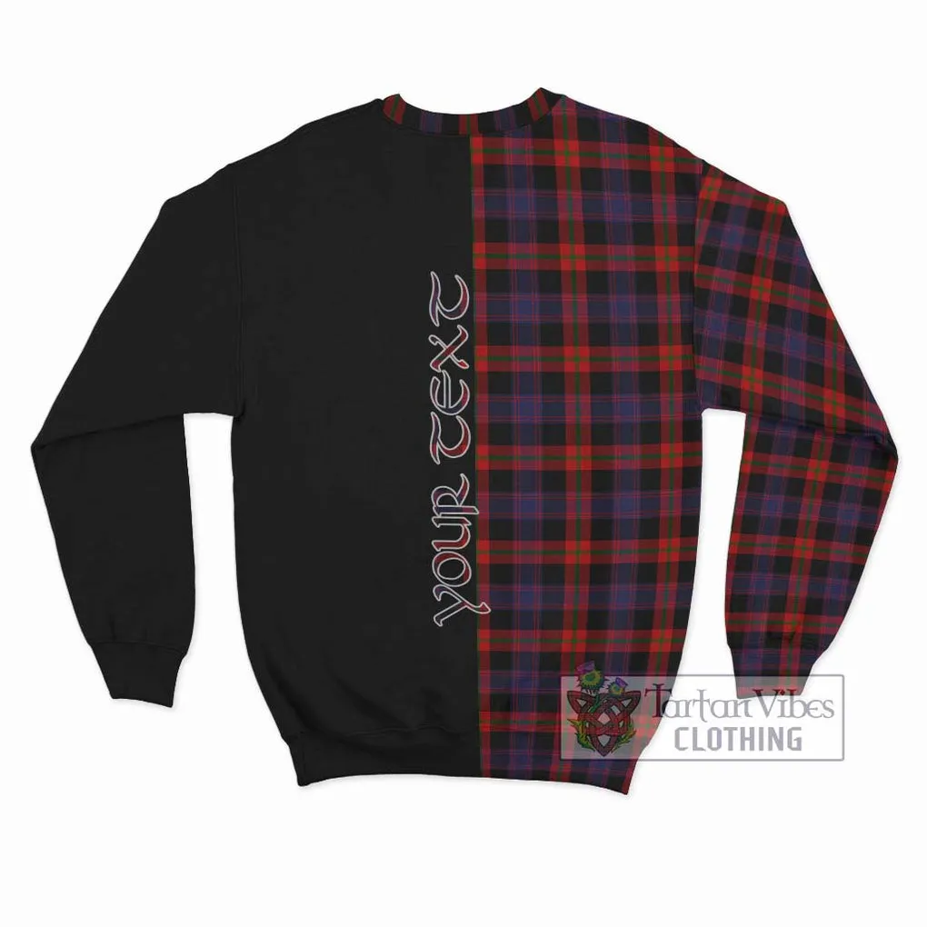 Broun Modern Tartan Sweatshirt with Family Crest and Half Of Me Style