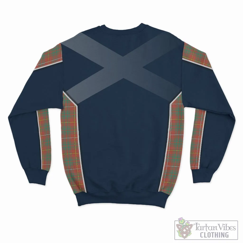 Bruce Ancient Tartan Sweatshirt with Family Crest and Scottish Thistle Vibes Sport Style