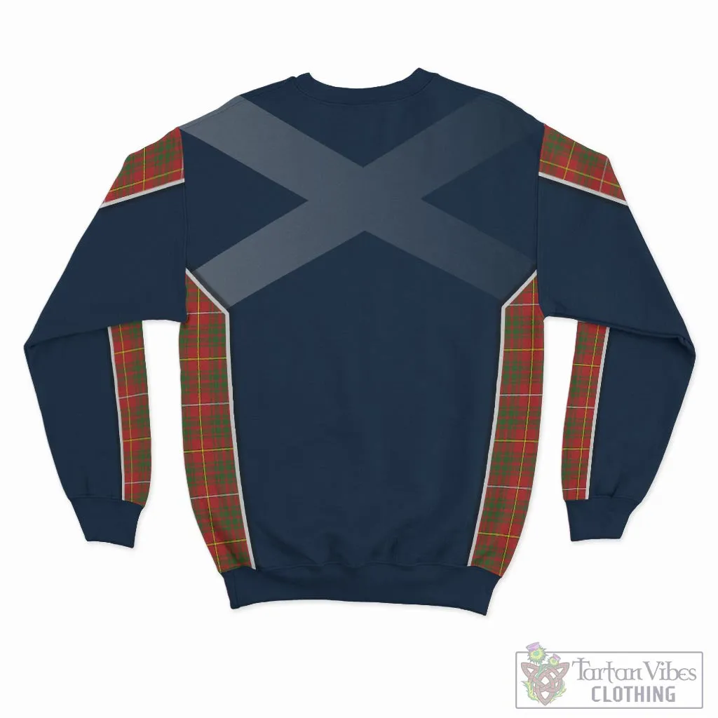 Bruce Modern Tartan Sweatshirt with Family Crest and Scottish Thistle Vibes Sport Style