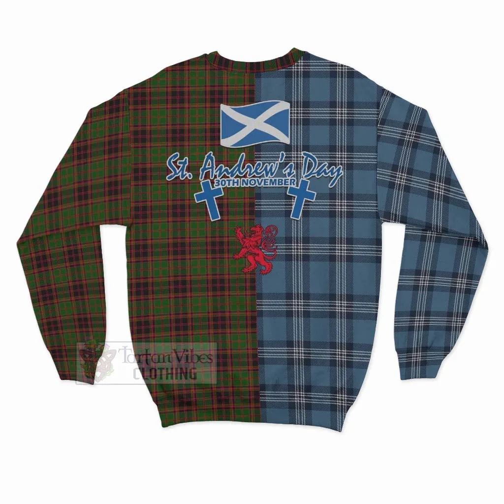 Buchan Tartan Sweatshirt Happy St. Andrew's Day Half Tartan Style