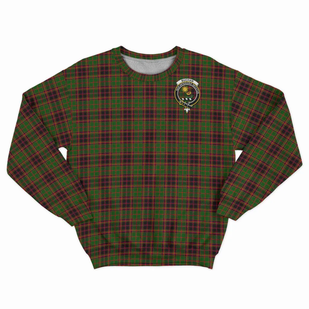 Buchan Tartan Sweatshirt with Family Crest