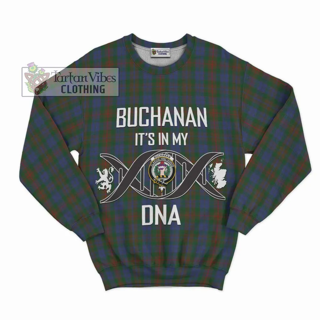 Buchanan Hunting Tartan Sweatshirt with Family Crest DNA In Me Style