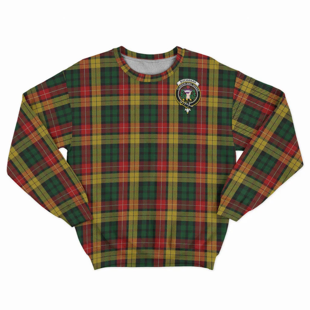 Buchanan Tartan Sweatshirt with Family Crest