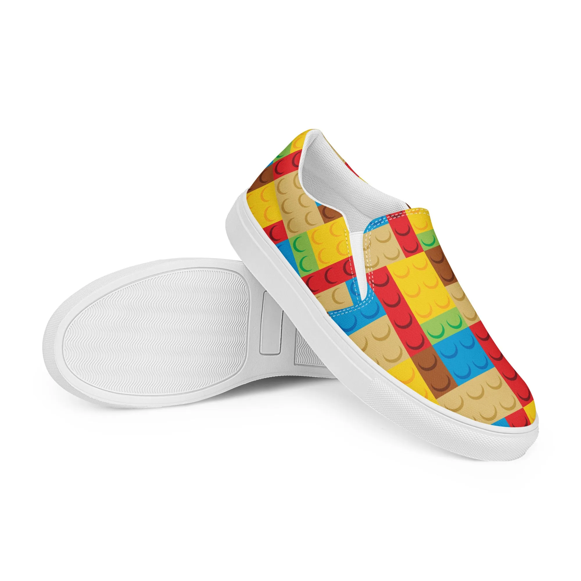 Building Bricks Men’s Slip On Canvas Shoes