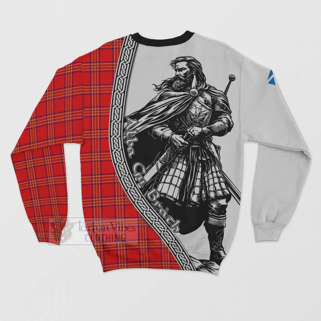 Burnett Tartan Clan Crest Sweatshirt with Highlander Warrior Celtic Style