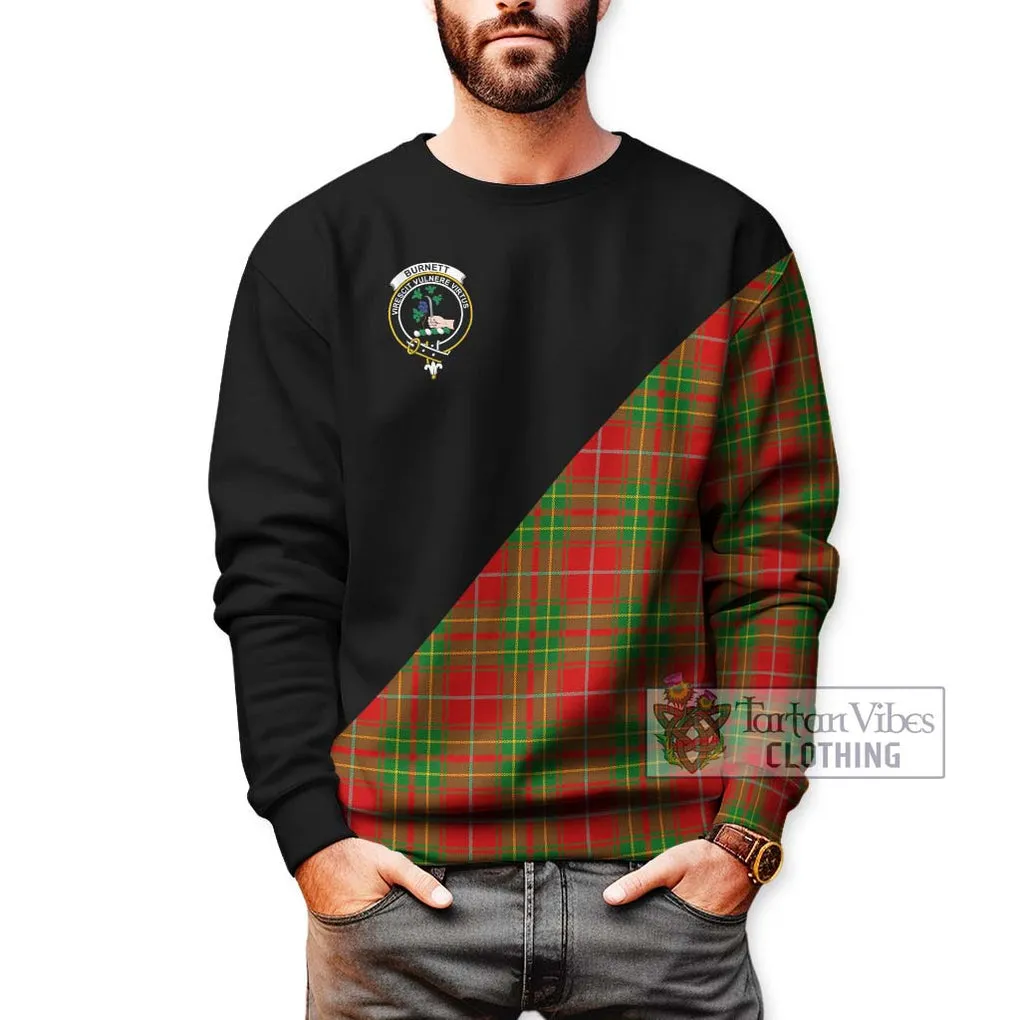 Burnett Tartan Sweatshirt with Family Crest and Military Logo Style