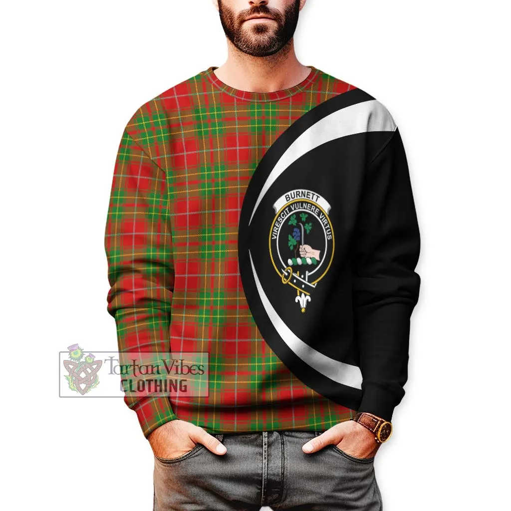 Burnett Tartan Sweatshirt with Family Crest Circle Style