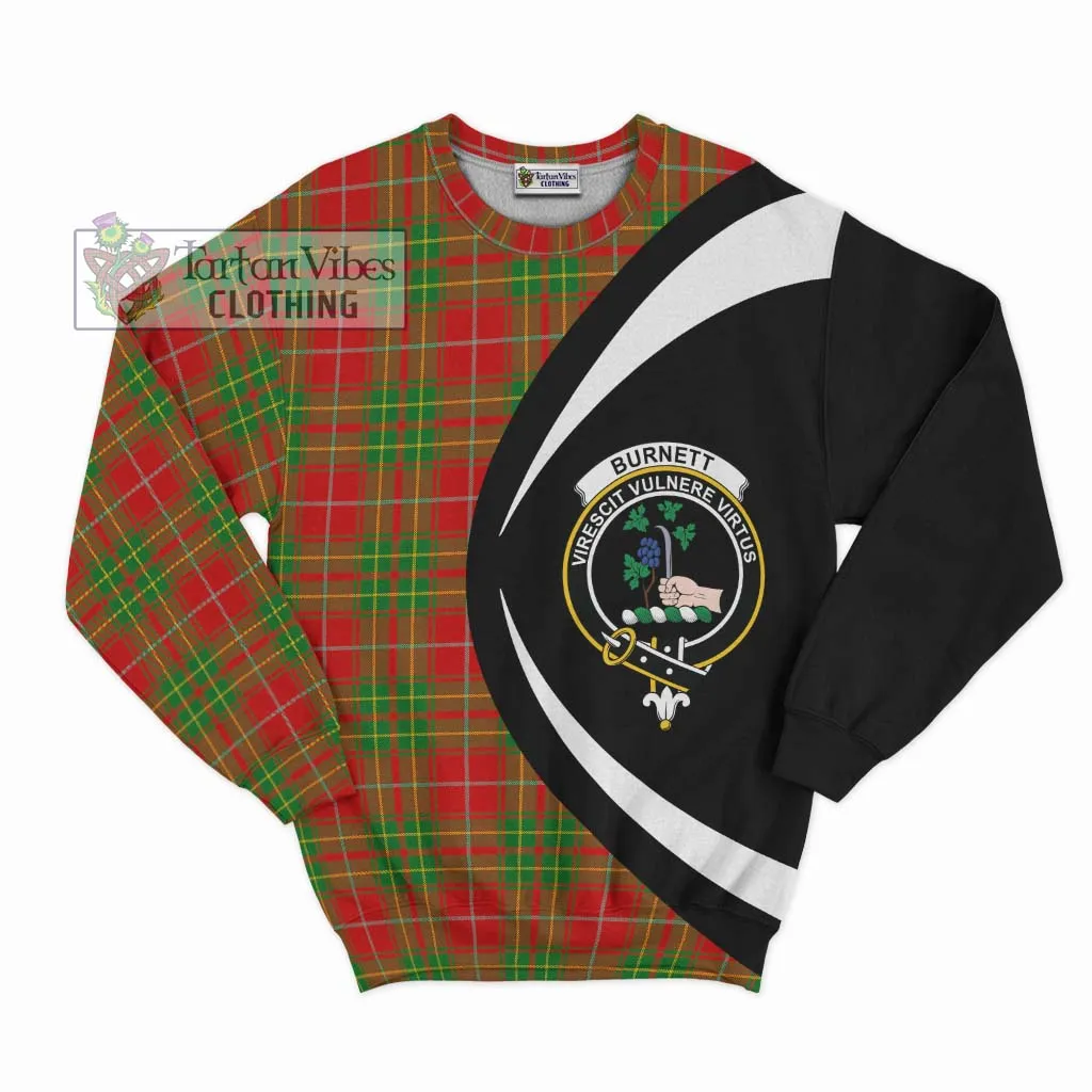 Burnett Tartan Sweatshirt with Family Crest Circle Style