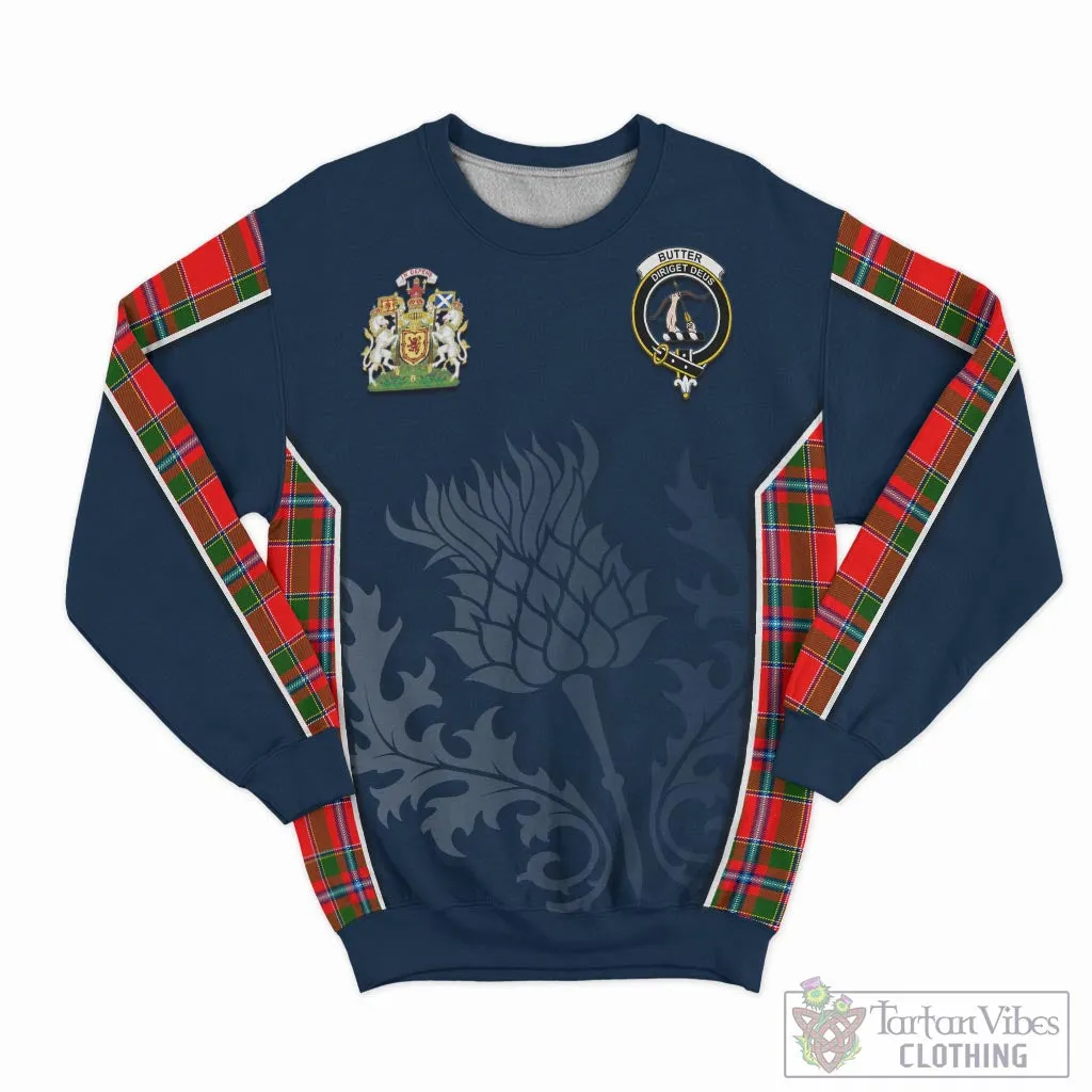 Butter Tartan Sweatshirt with Family Crest and Scottish Thistle Vibes Sport Style