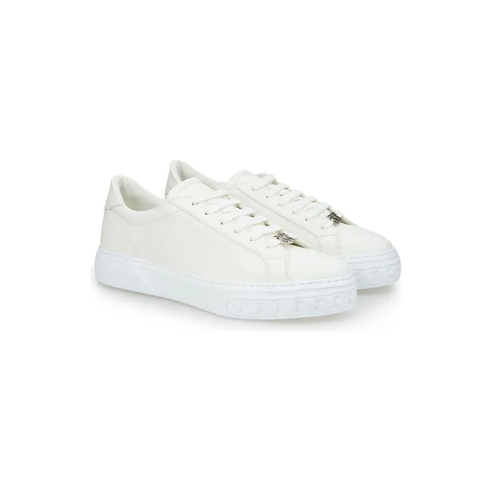 Casadei Sleek White Leather Sneakers