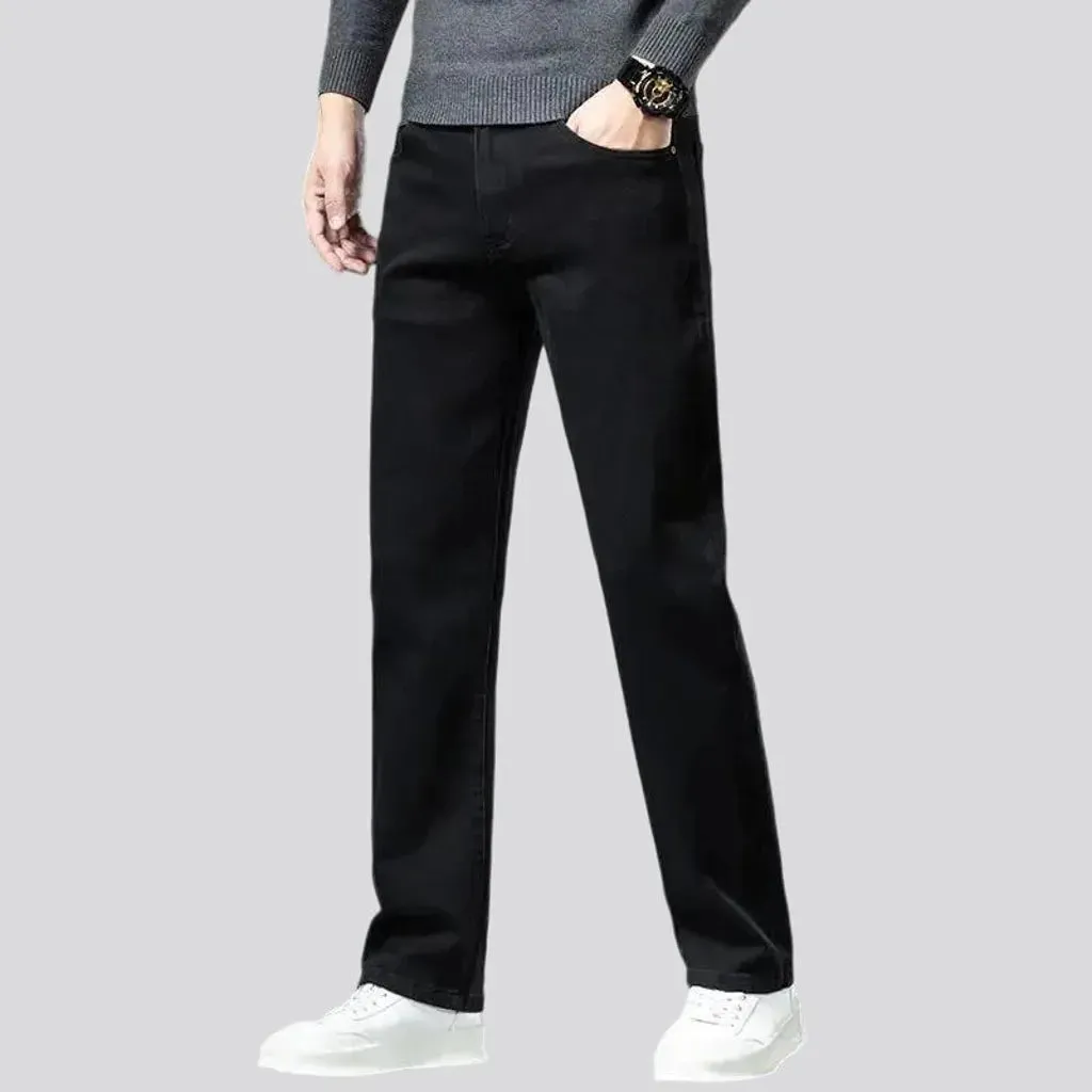 Casual straight cut high waist jeans for men