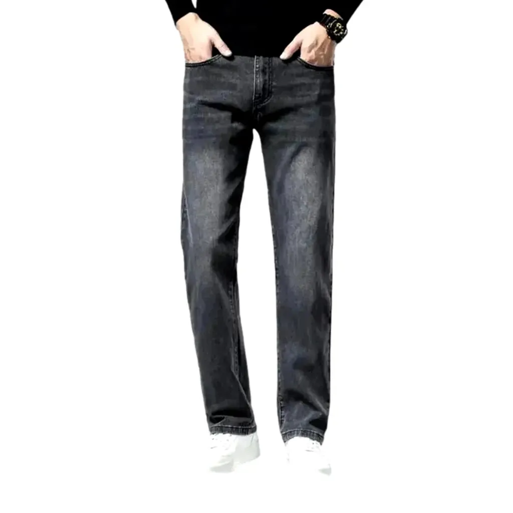 Casual straight cut high waist jeans for men