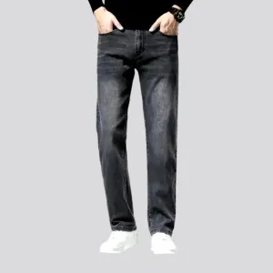 Casual straight cut high waist jeans for men