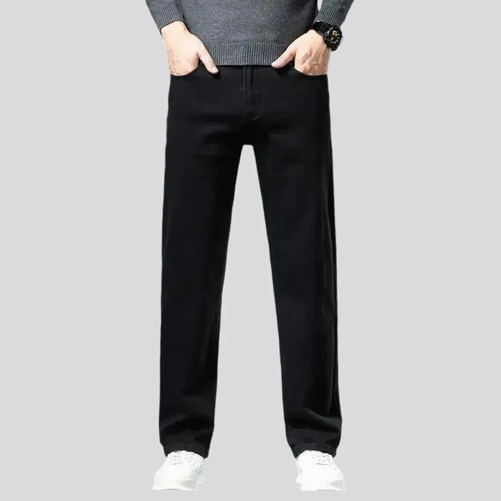 Casual straight cut high waist jeans for men