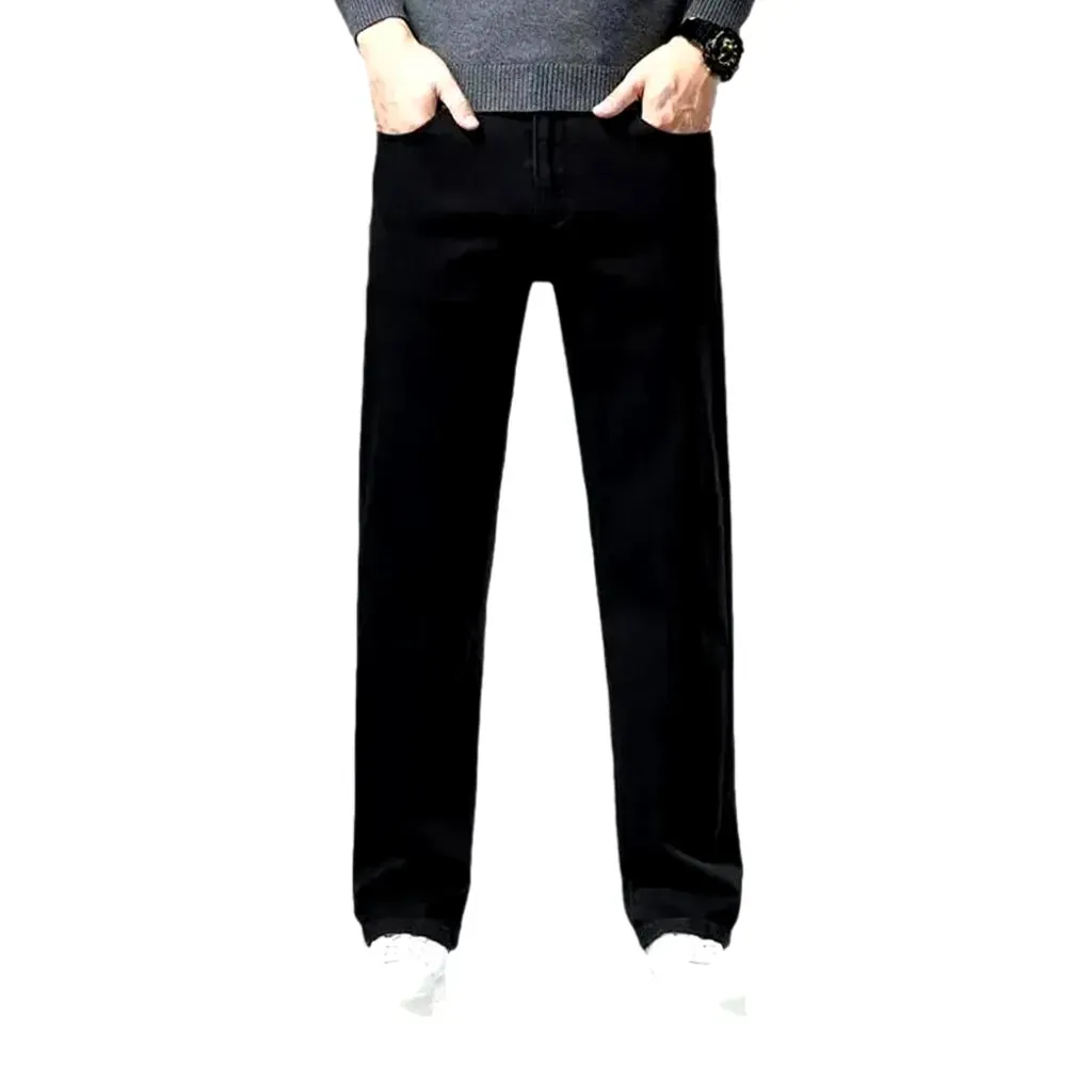 Casual straight cut high waist jeans for men