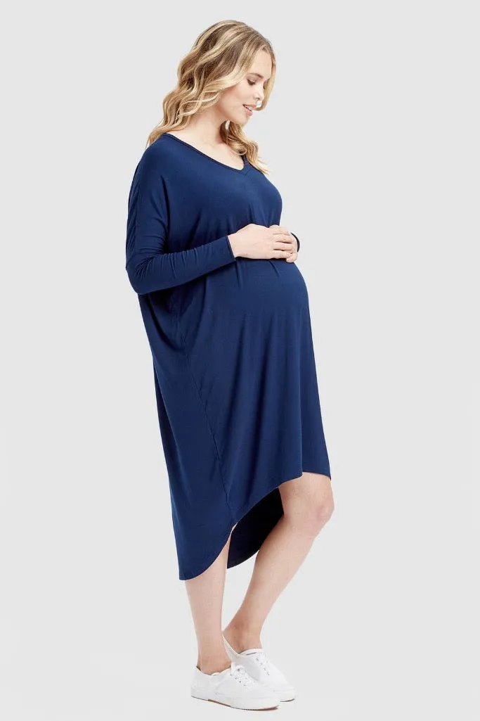 Catherine Maternity Dress - Navy