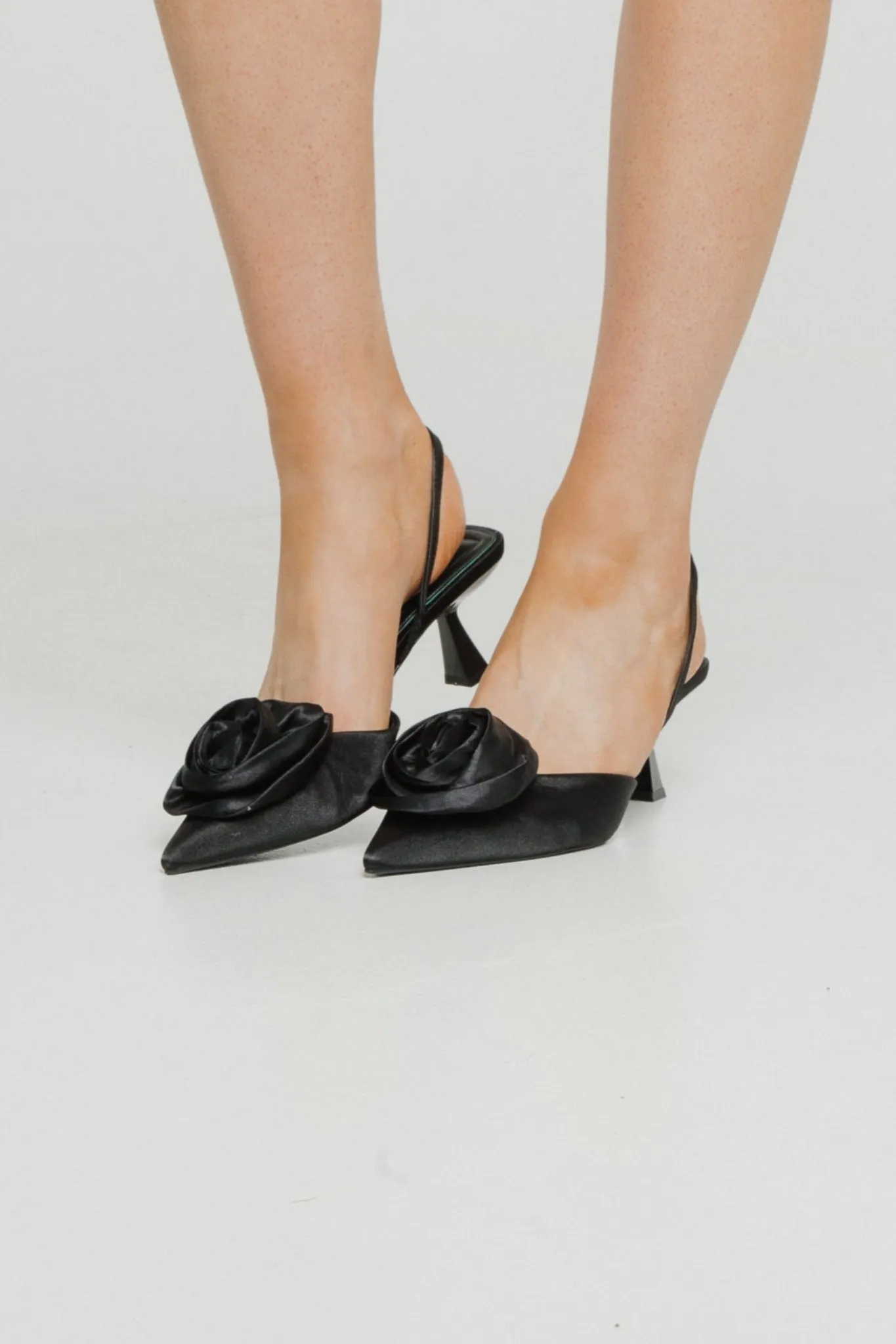 Cathy Floral Slingback In Black