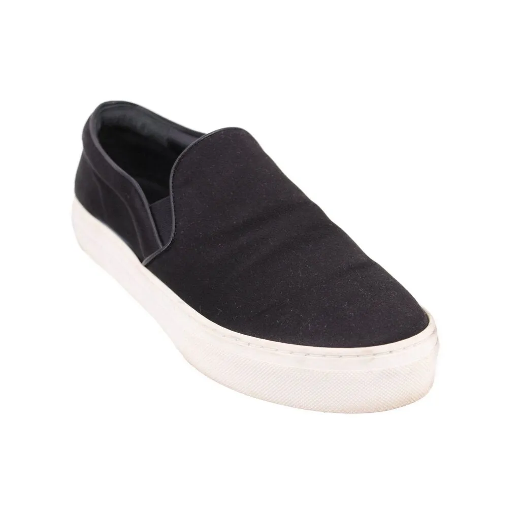 CELINE SATIN SLIP-ON SNEAKERS BLACK 39 EU | 8 US