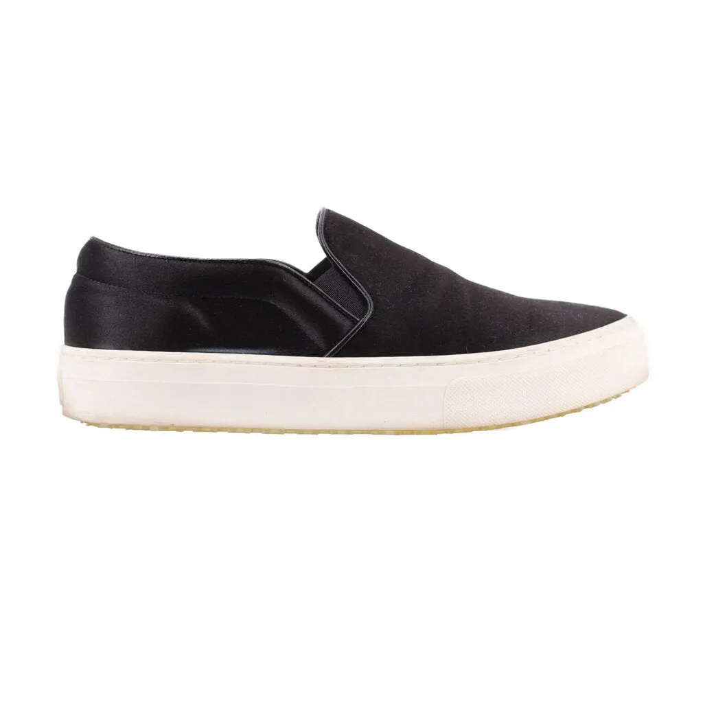 CELINE SATIN SLIP-ON SNEAKERS BLACK 39 EU | 8 US