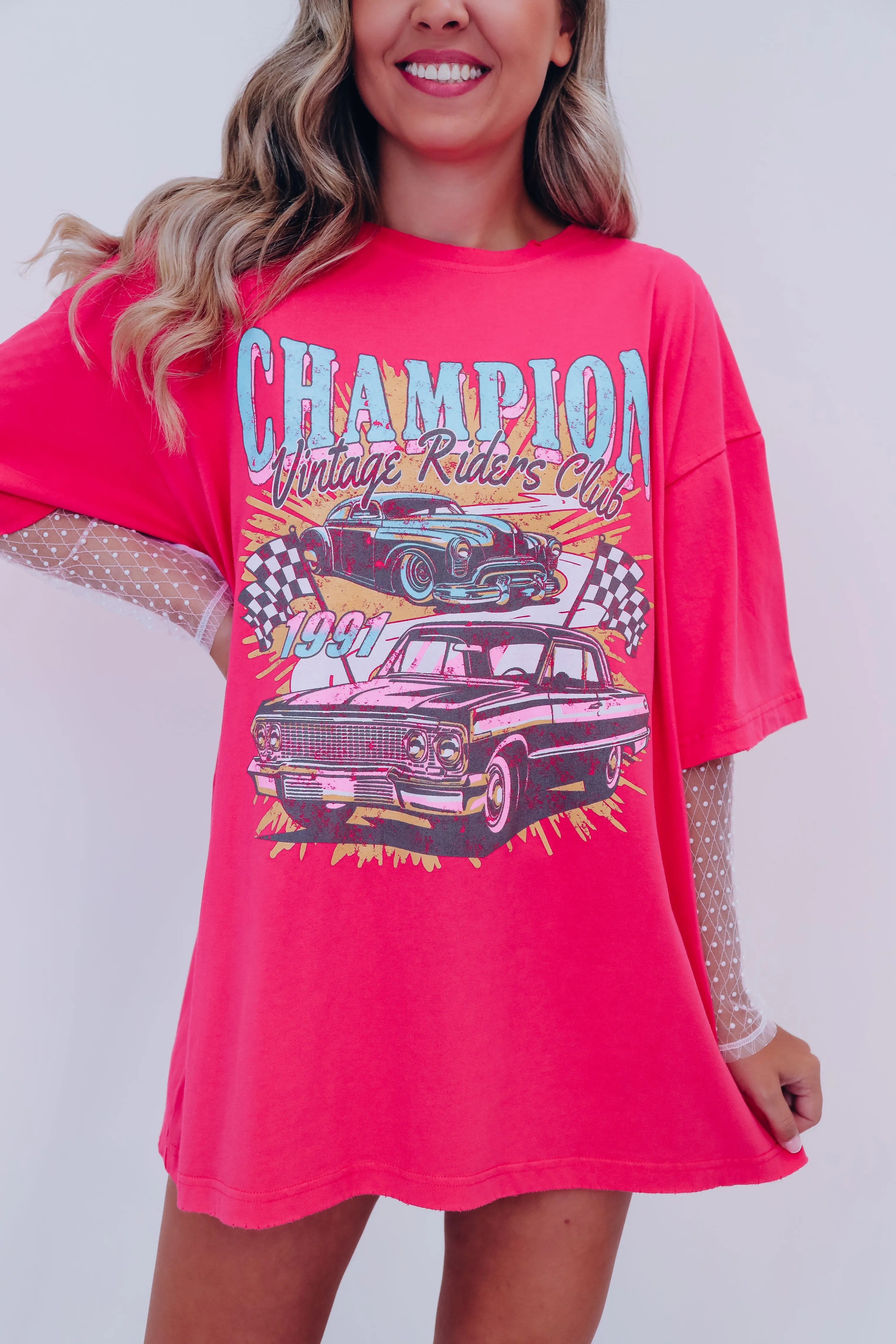 Champion Vintage Riders Club Graphic Tee - Pink