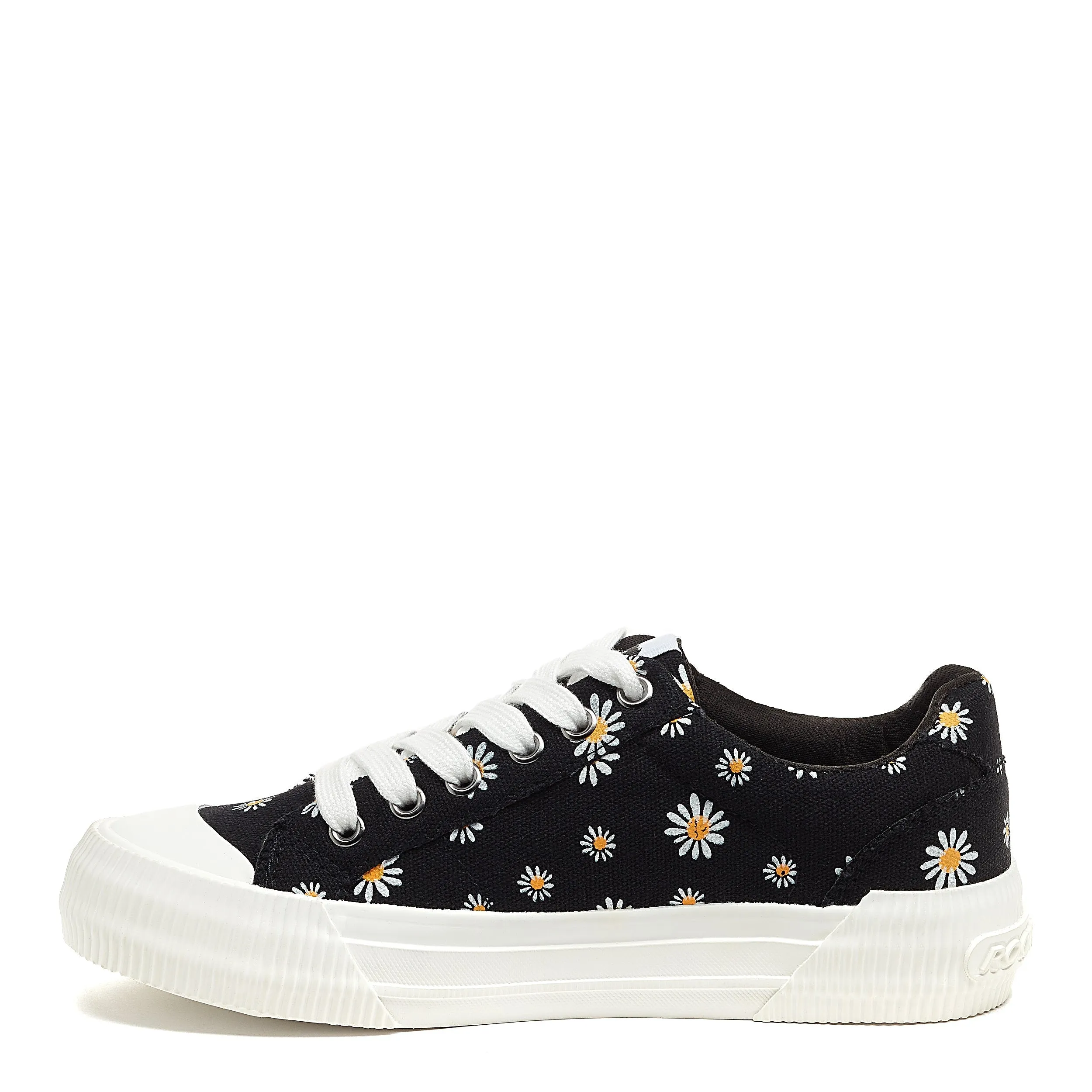 Cheery Daisy Print Black Sneaker