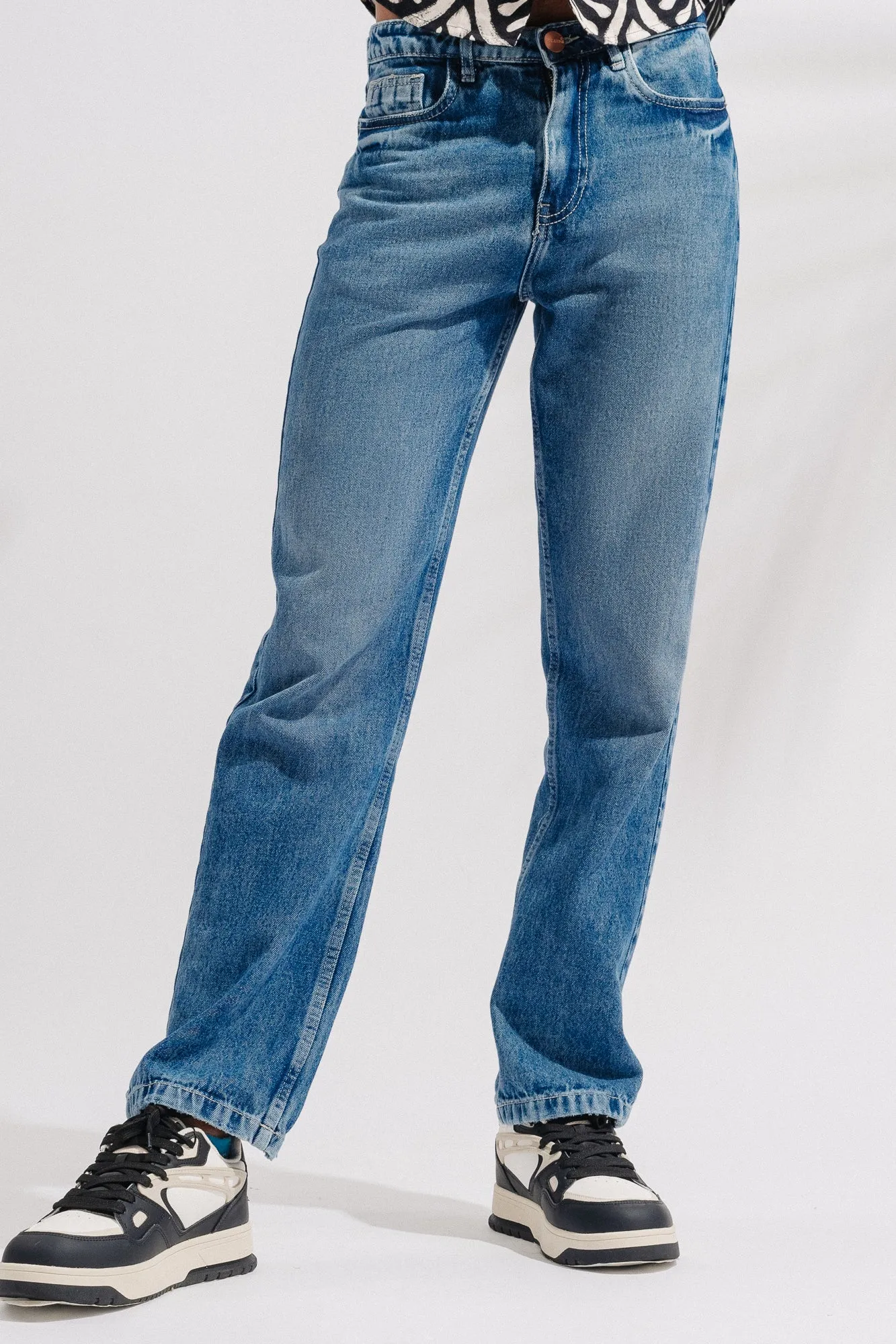 Classic Blue Men's Straight Jeans