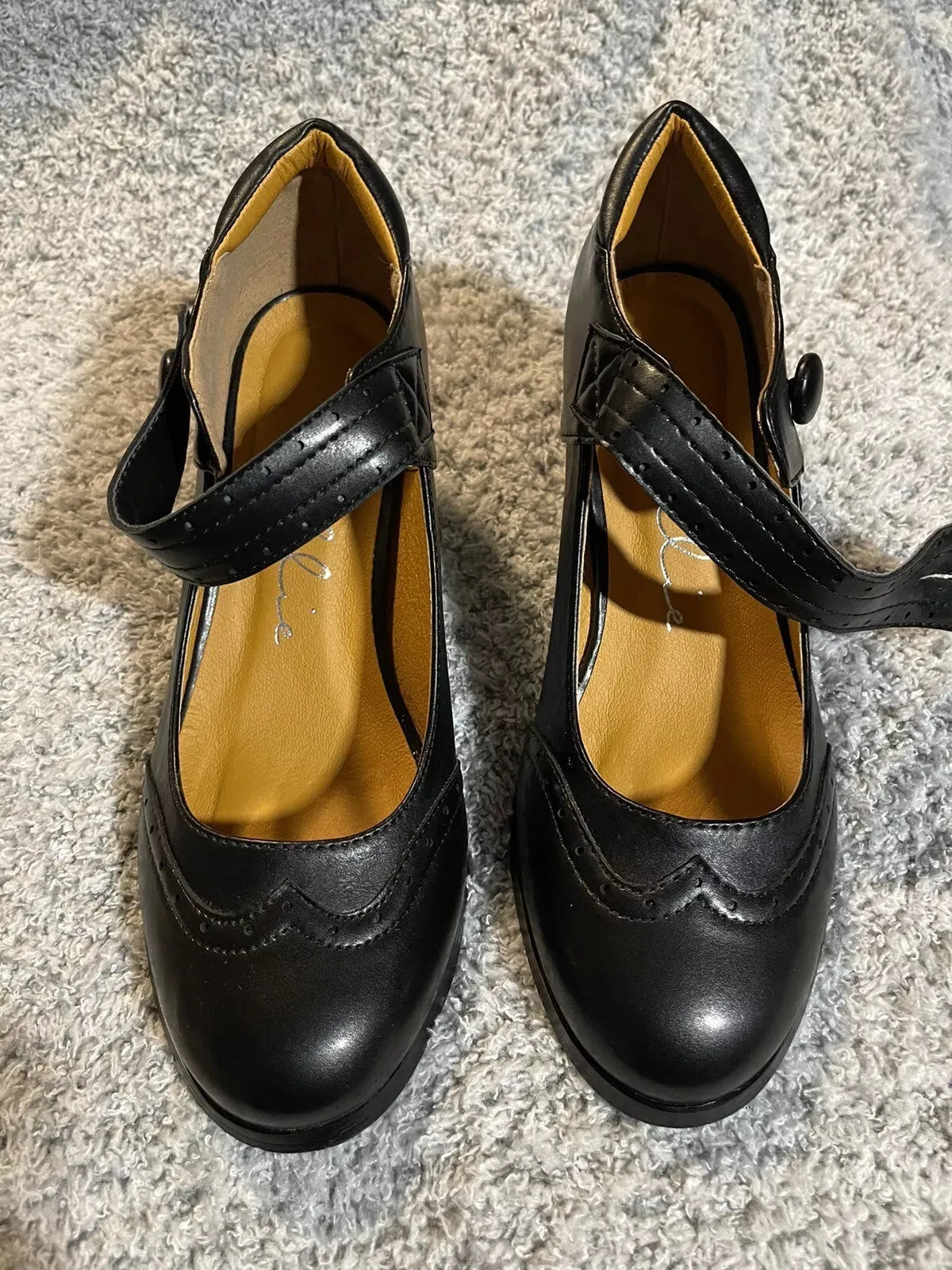 Claudia-253 Faux Leather Vintage Mary Jane