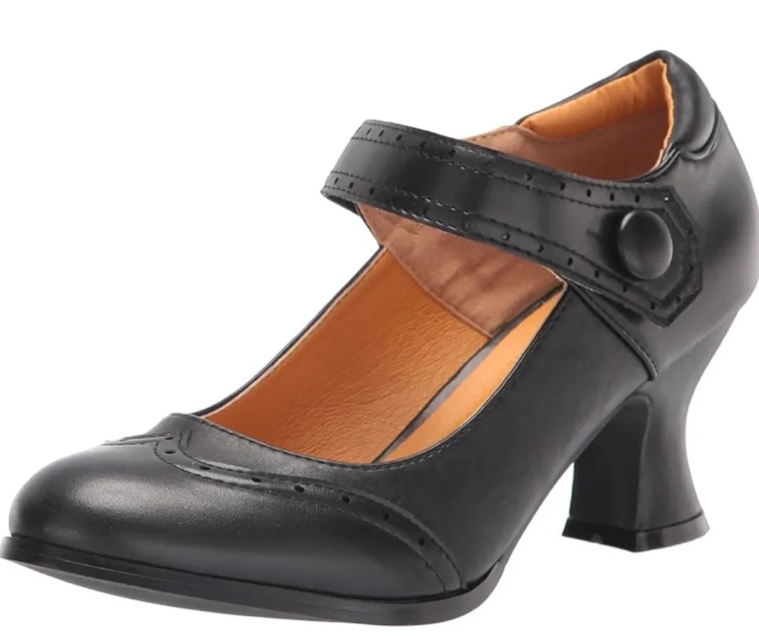 Claudia-253 Faux Leather Vintage Mary Jane