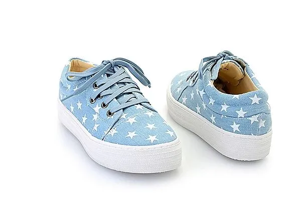 Corkys Pina Colada Platform Sneakers - Denim Stars